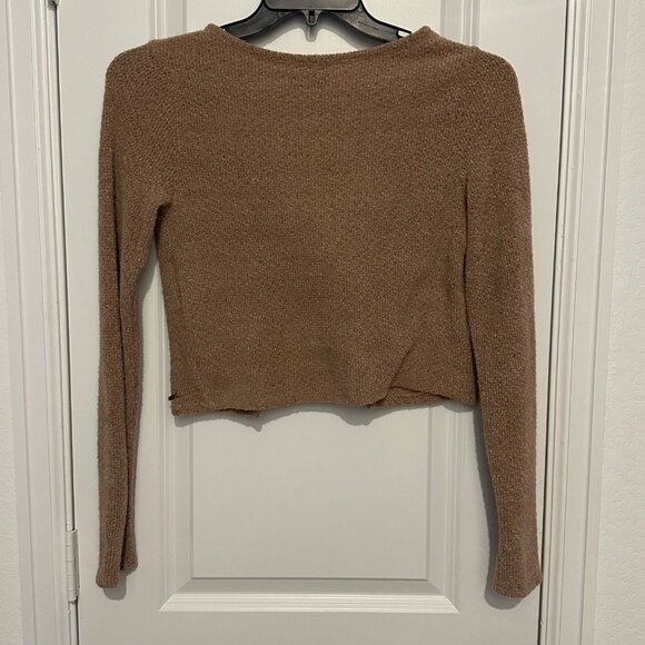 Hollister Womens Brown Knit Tie-Front Cardigan Sweater Size M - Picture 2 of 10